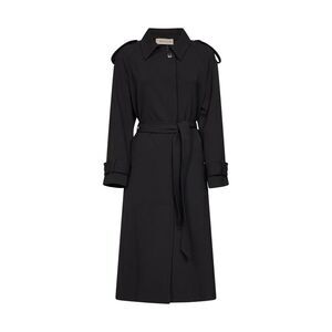 Blanca Vita Women Black Stretch Cady Telly Belted Trench Coat